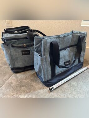Bella Russo Gray Cooler 15.7 and 9 inch Bag and insulated lunch bag set of 2